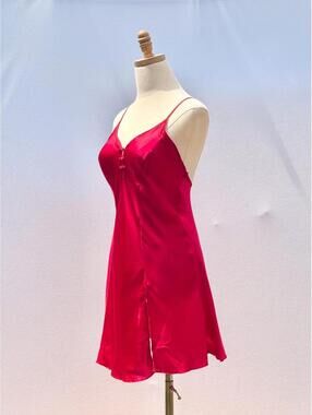Vintage Victoria's Secret Gold Label Red Silk Slip Dress S / M
